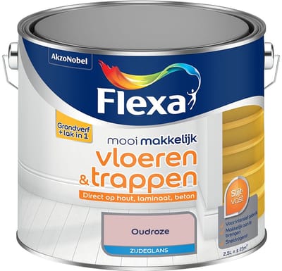 Flexa - Mooi Makkelijk Vloeren & Trappen Zijdeglans - Oudroze - Mengverf - 2,5 L