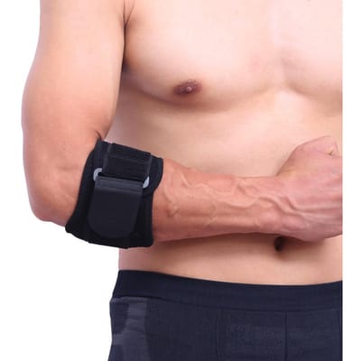 1 Stuks Tenniselleboog Brace Voor Tendinitis Golfer Elleboog Verlichting Onderarm Ondersteuningsband Met Compressiepad brown