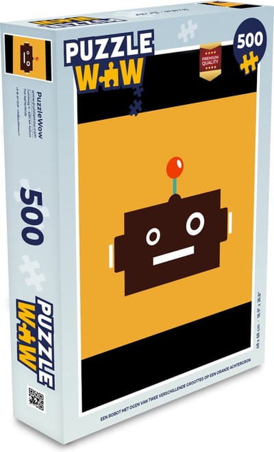 Puzzel Robot - Gezicht - Antenne - Geel - Jongens - Kind - Legpuzzel - Puzzel 500 stukjes