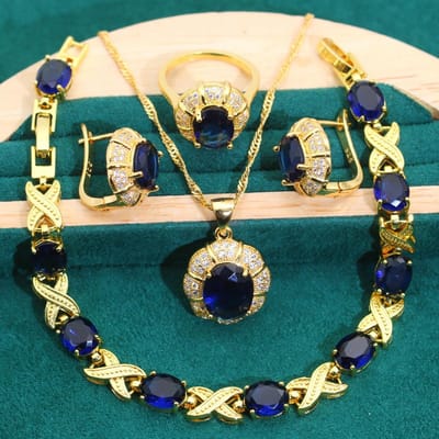 Vol met Diamant Zirkoon Dames Sieradensets Europese en N Temperament Sieraden Ketting Set Oorbellen Vintage Set 8 yards beige