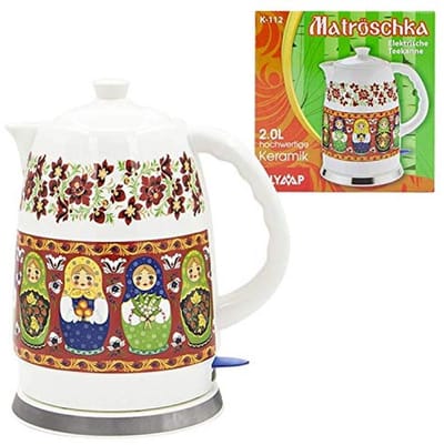 Keramische waterkoker - Snoerloze koker - Snel water koken - Bescherming droogkoken - 2 Liter - Wit