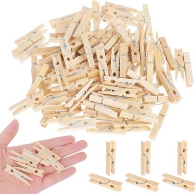 100 Stuks Houten Wasknijpers voor Foto's en Kleding - Creatieve Decoratie voor DIY Projecten en Wanddecoratie