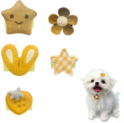 Haarspelden Set - 5 Stuks - Kleine Haarclips voor Huisdieren - Schattige Hondenbarrettes - Lichtgewicht - Voor Kortharige Dieren - Dierenhaaraccessoires