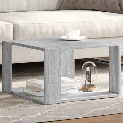 vidaXL - Salontafel - 51,5x51,5x30 - cm - bewerkt - hout - grijs - sonoma - eikenkleur