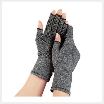 Therapeutische Reuma Artritis Compressie Handschoenen met Anti-Slip voor Pijnverlichting, Ondersteuning & Verbetering van de Bloedsomloop | Grijs Small