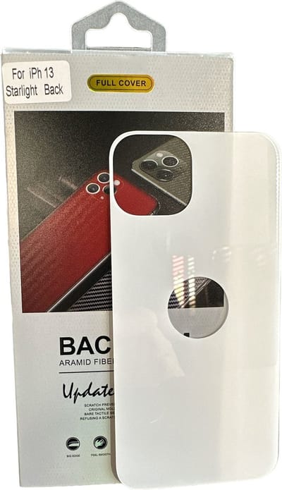 Armid Fiber Achter glas beschermer Geschikt voor: Apple iPhone 13 (Starlight) Achterkant Temper Glass Protector - Back Screen Protector