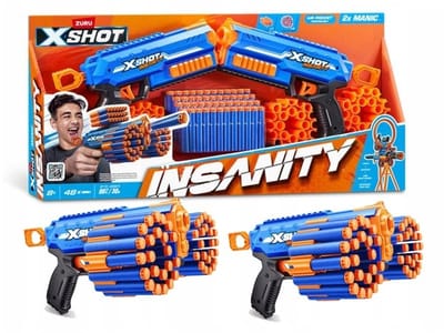 Zuru X-shot Insanity Blaster 30 Cm 2 stuks