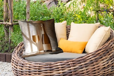Sierkussen Buiten - Champagne - Beige - Schaduw - Bubbels - 60x60 cm - Weerbestendig