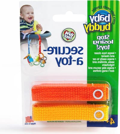 Veiligheidshouder Speelgoed - Speelgoedband - Baby Spullen - Verstelbare Lengte - 2 Stuks - Rood/Oranje