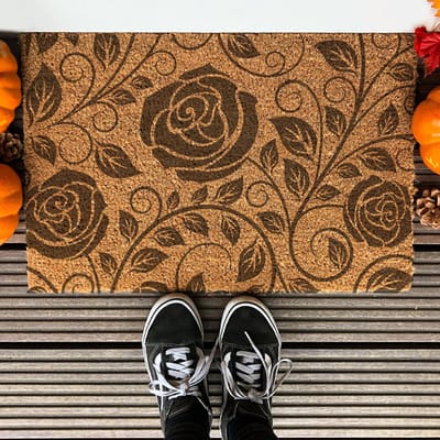 Roses | 90x60 cm | Nieuwe huis cadeau | Ingangsmat | Deurmat met stijl | Verhuizing cadeau | Praktisch & trendy | Perfect voor binnenkomst | Cadeau voor nieuwe woning