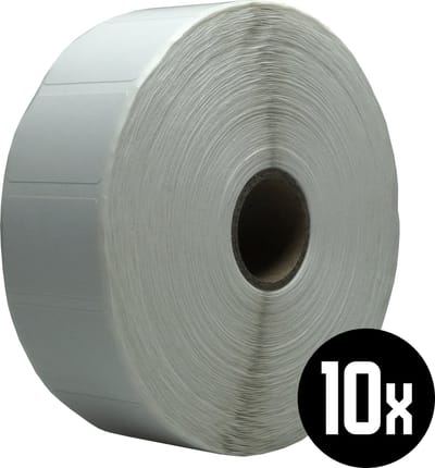 DULA Zebra kompatible Etiketten, 31 mm x 22 mm, Weiß, Permanent, Kern 25 mm, 10 Rollen, 2780 Etiketten pro Rolle