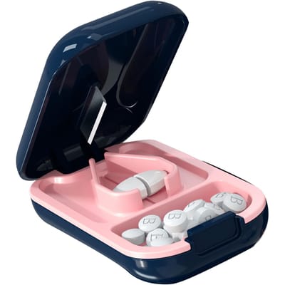 Draagbare Tablet Snijdoos Medicijn Snijdispenser Huishoudelijke Medicijnen Supplementenhoes black