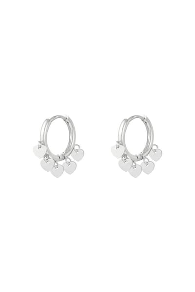 Earrings - Oorbellen - Floating - Hearts - Hart - Zilver - Stainless Steel - Yehwang-Valentijnsdag