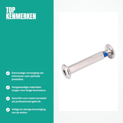 Dailygoods- Schaatsschroeven Set van 10 - 31 mm/36 mm Vervangingsschroeven - Inline Skate Hardware - Hoogwaardig IJzer - Eenvoudig te Installeren - Skate Schroeven