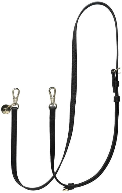 AVY Crossbody Telefoonkoord | Leren Crossbody | Lang Koord | voor Hoesjes met Koordhaakjes | Geschikt voor iPhone, Samsung en meer | 130cm | Luxe lederen stijl | Leather Black