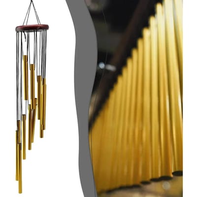 12 Buizen Windgongen Aluminium Buizen Grenen Metalen Pijp Windgongen Bellen Decoratie Buitenplaats Decoratie Grote Windgongen Bellen black