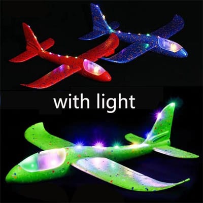 1 pièce Grande Avion en Mousse Planeur Lancer à la Main Avion EPP Lumineux Vol Planeur Jouet Volant Extérieur Cadeaux pour Enfants Garçons Filles