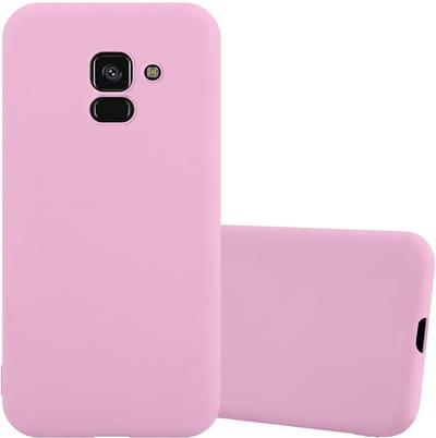 Cadorabo Hoesje geschikt voor Samsung Galaxy A8 PLUS 2018 in CANDY ROZE - Beschermhoes gemaakt van flexibel TPU silicone Case Cover
