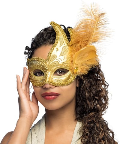 Boland - Masker Venice prezioso goud Goud - Volwassenen - Burlesque - 20's - Roaring Twenties