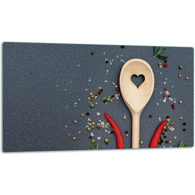 TMK ArtDeko Serie - Glazen Snijplank - 52x30cm - Inductiekookplaat - Veilige Hoeken - Antislip