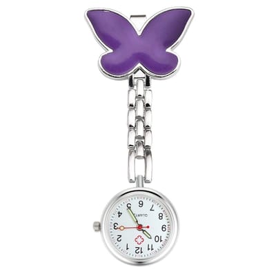 Fako® - Verpleegstershorloge - Zusterhorloge - Verpleegster Horloge - Vlinder - Paars