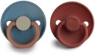 Frigg Fopspeen - Color - Latex - Set van 2 - T1 = 0-6mnd - Breeze/Baked Clay