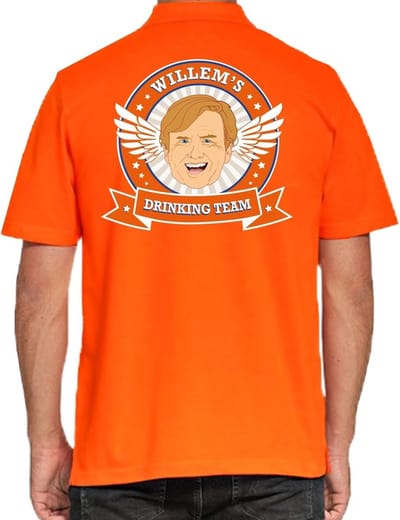 Willems Drinking Team poloshirt heren - heren polo - Koningsdag kleding S