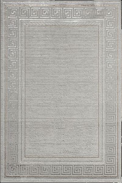 Karpet24 Creation - Stijlvol Vloerkleed in Grijs met Luxe Goud-Zilveren Details-80 x 150 cm