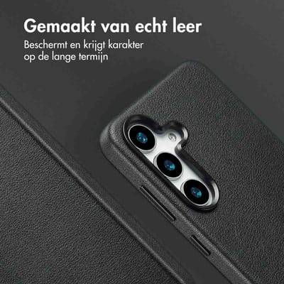 Accezz Hoesje - Geschikt voor Samsung Galaxy S25 - Magnetische Ring Leather Backcover - Black