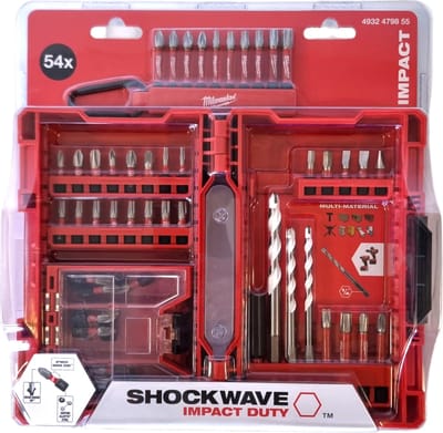 Milwaukee Bitset Shockwave 54 Delig XL Box Met Multiboor