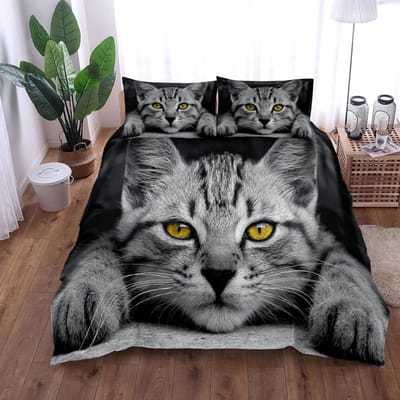 Kleurrijke Neon Kat Dekbedovertrek Set King Queen Double Full Twin Eenpersoons Maat Bedlinnen Set AU Double(180x210cm)