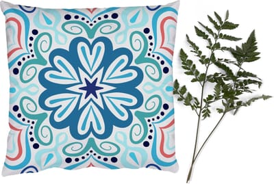 Sierkussens - Kussentjes Woonkamer - 40x40 cm - Bloem - Blauw - Mandala - Bohemian