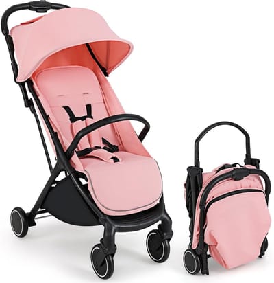 Lichtgewicht Kinderwagen - Inklapbare Buggy - Reizen met baby - Verstelbare rugleuning - 6.6 kg - Roze
