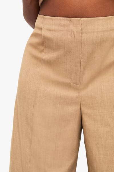 boohoo Dames Plus op maat gemaakte naaddetail broek | Mocha | Maat: 16