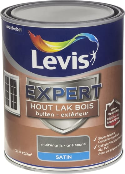 Levis - Expert Hout Lak Buiten Satin - Muizengrijs - 1 L