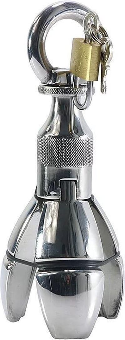 Anaal Speculum - 3 Lepels - Anaal spreider - met slot - chroom - Prolink Novelties