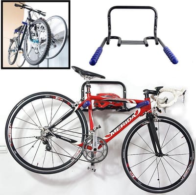 Fiets Ophangsysteem voor 2 Fietsen - Fietsenrek - Legplank voor Helm - Fietshaak - Muurbeugel fiets - Wandmontage