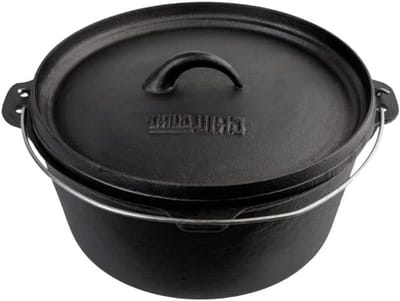 Gietijzeren pan - Dutch oven - Stoofschotels maken - Geschikt alle warmtebronnen - 31 cm - Zwart