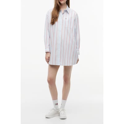 Tommy Hilfiger Oversized Shirt Dress Kingly Blue/multi Stripe Größe: XS | Blusenkleider Outlet | Damen | Blau