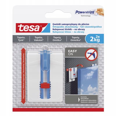 Tesa - Zelfklevende Spijker - 2kg - Verstelbaar - Voor Binnenmuren