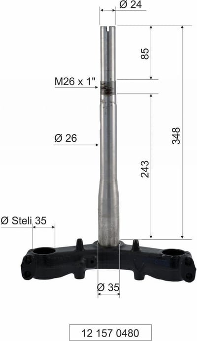 rms vorkkroon voor honda 300 sh a i abs scooter 2007 tot 2010 nf02b nieuw