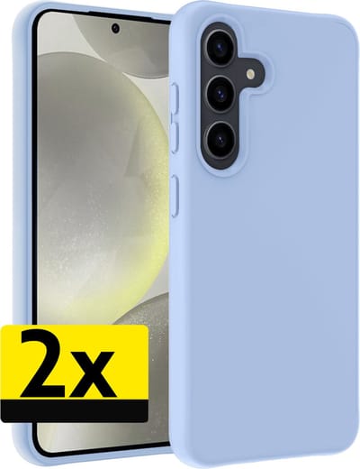Hoesje - 2 Stuks - Geschikt voor Samsung Galaxy S24 - Sterk & Shockproof - Case Siliconen - Back Cover - Telefoon Hoes - Telefoonhoesjes - Lichtblauw