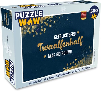 Puzzel Gefeliciteerd twaalfenhalf jaar getrouwd - Spreuken - Quotes - Goud - Jubileum - Legpuzzel - Puzzel 500 stukjes