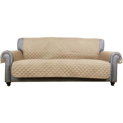 Antislip Sofakussen Gewatteerd Wasbaar Verstelbare Bankhoes Slipcovers voor Fauteuils Waterdichte Bankhoes voor Thuis Woonkamer 1 seat beige