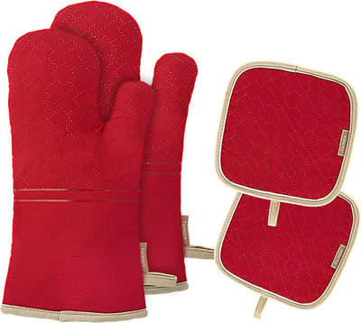 Hittebestendige Ovenwanten Set - 4 Stuks Keuken Mitten en Pot Houders - Antislip en Voedselveilig