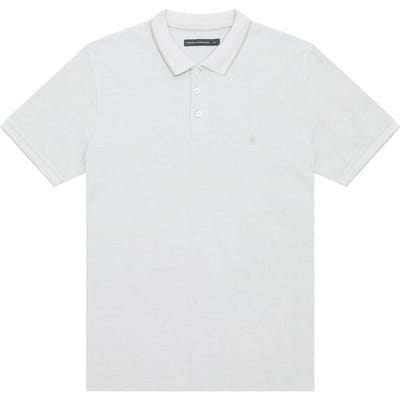 French Connection Birdseye Tipped Polo New Sage/new Sage Size: M | Polo Shirts Outlet | Heren | Grijs