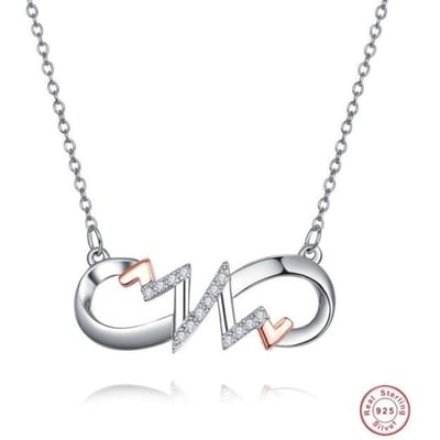 Roségoud Vergulde Phoenix Veer Blad Oneindigheid Ketting Sieraden Vrouwen 925 Sterling Zilver Zirkonia Hanger Ketting white
