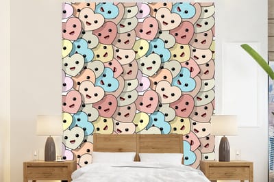 Behang - Fotobehang Hart - Patroon - Baby - Breedte 225 cm x hoogte 280 cm
