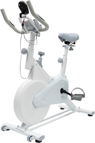 Hometrainer Fiets - Indoor Fiets - Cardio Training - Verstelbare Weerstand - 4kg Vliegwiel - Wit