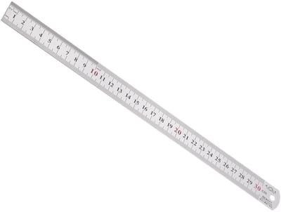 Allecto - Roestvrijstalen liniaal - 30cm liniaal - Duurzaam en stevig - Zilverkleurig - Voor architectonisch ontwerp - Perfect voor meten en tekenen